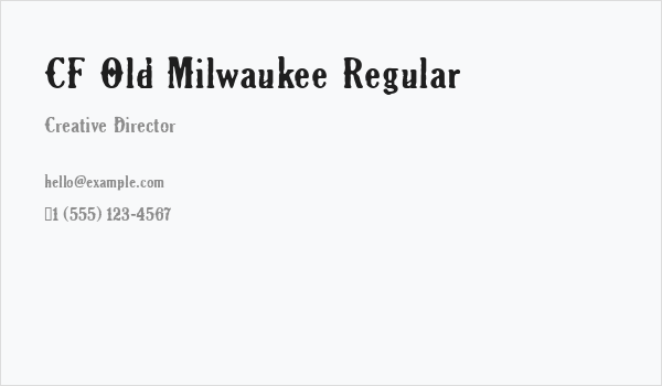 CF Old Milwaukee Regular Business Card