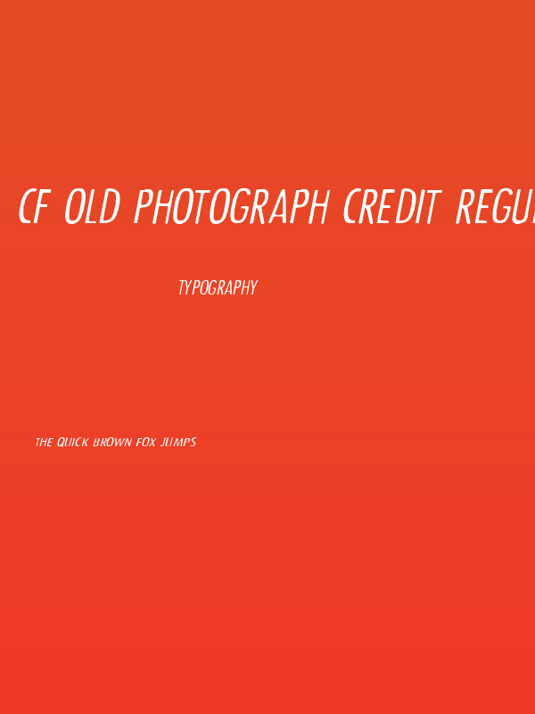 CF Old Photograph Credit Regular Poster