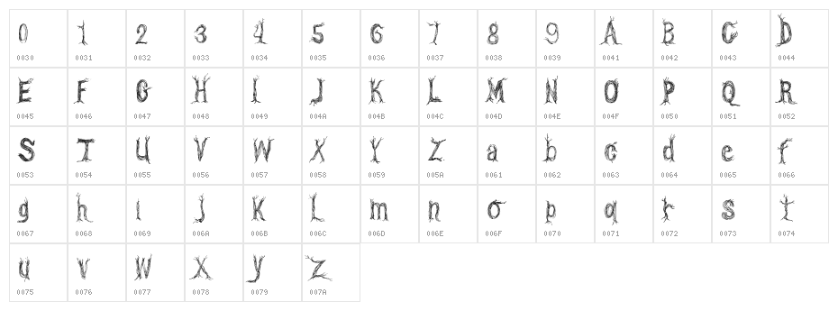 CF One Two Trees Regular Character Map