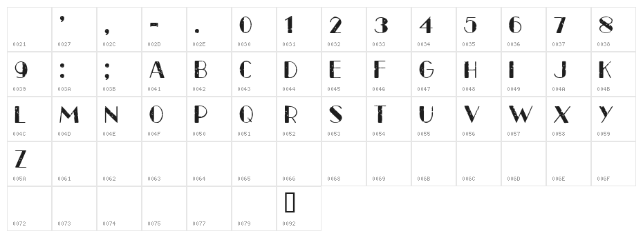 CF Paris Old Style Regular Character Map