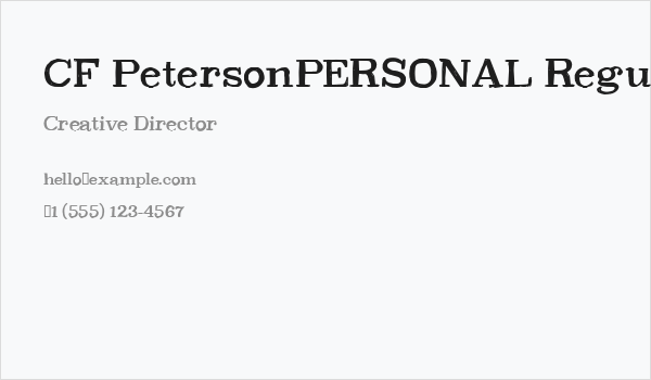 CF PetersonPERSONAL Regular Business Card