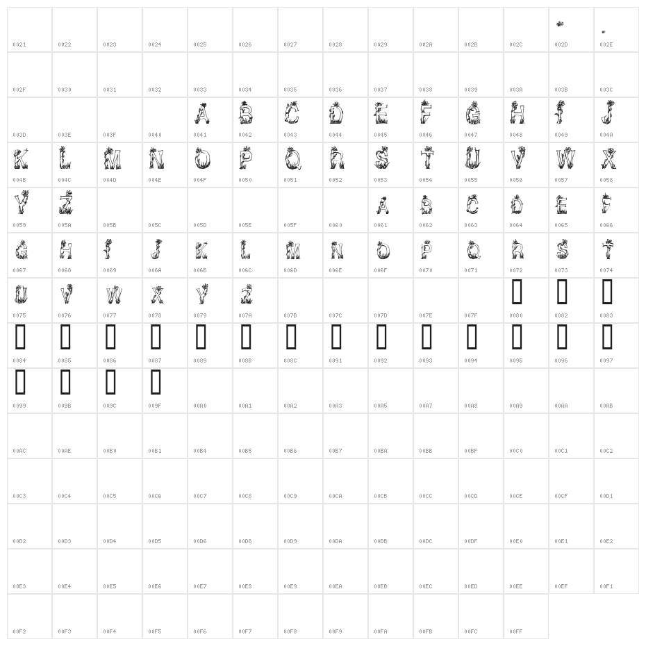 CF Plants and Flowers Regular Character Map