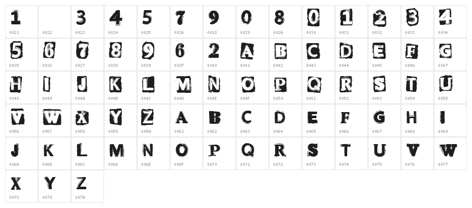 CF Punk Attitude Regular Character Map