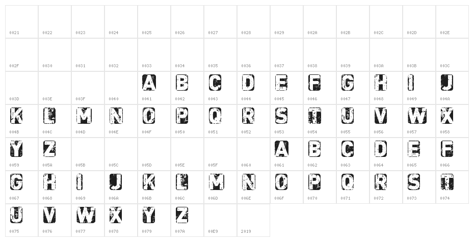 CF Punk is not Dead Regular Character Map