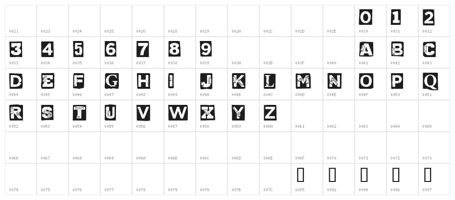 CF Punk vs Cyborg PERSONAL USE Regular Character Map