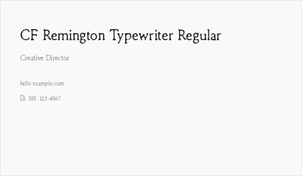 CF Remington Typewriter Regular Business Card