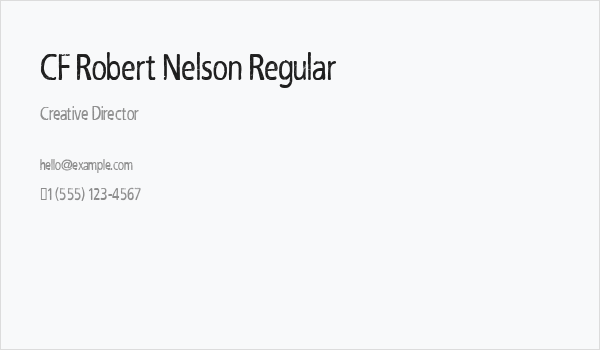 CF Robert Nelson Regular Business Card