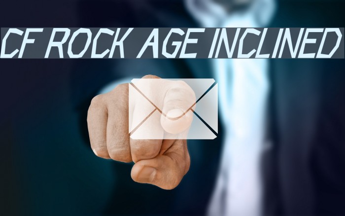 CF Rock Age Inclined Font examples