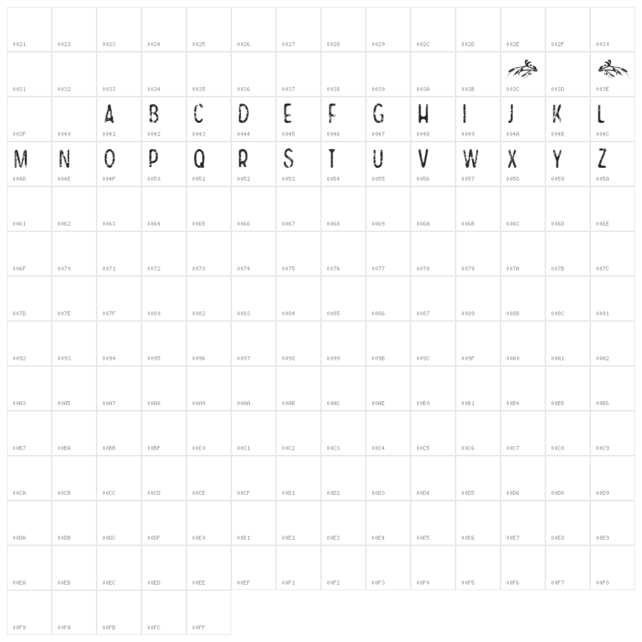 CF Same Old Story Regular Character Map