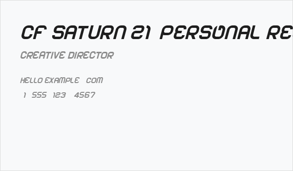 CF Saturn 21 PERSONAL Regular Business Card