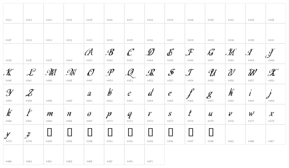 CF Schizophrenia Personal use Regular Character Map