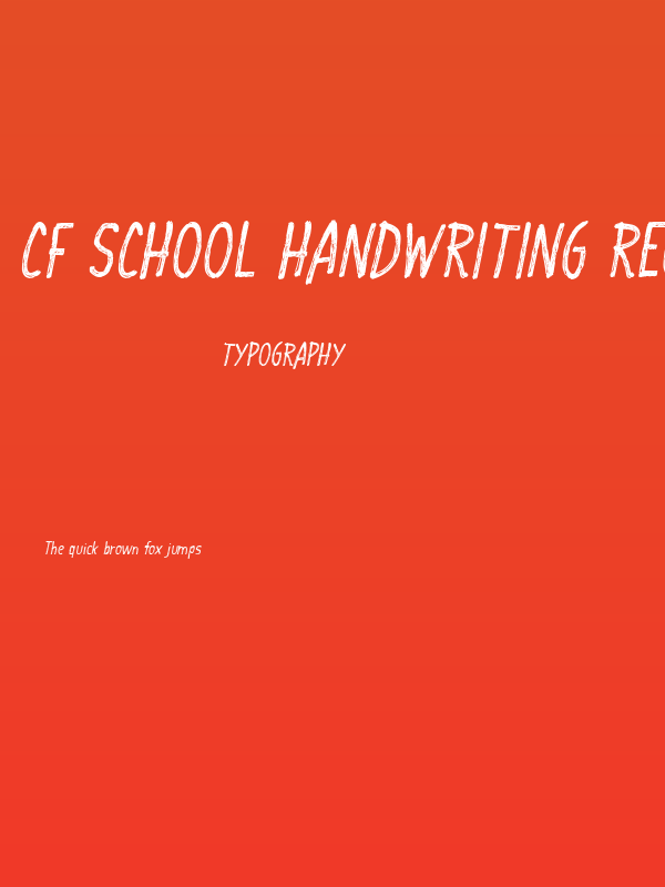 CF School Handwriting Regular Poster