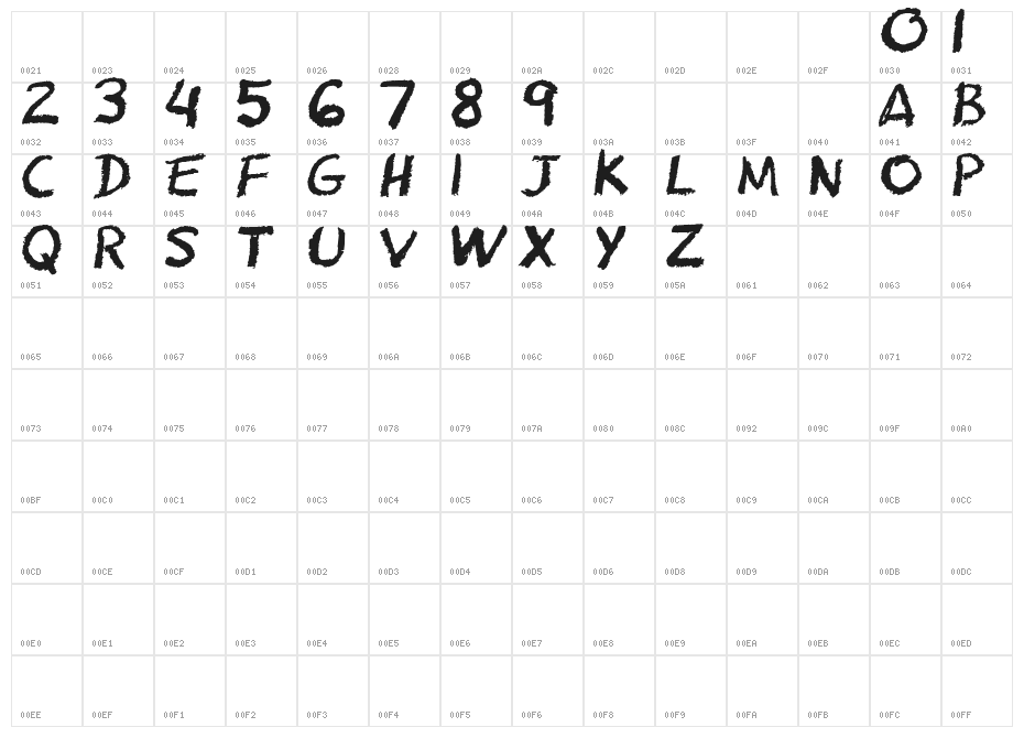 CF School Zone Character Map
