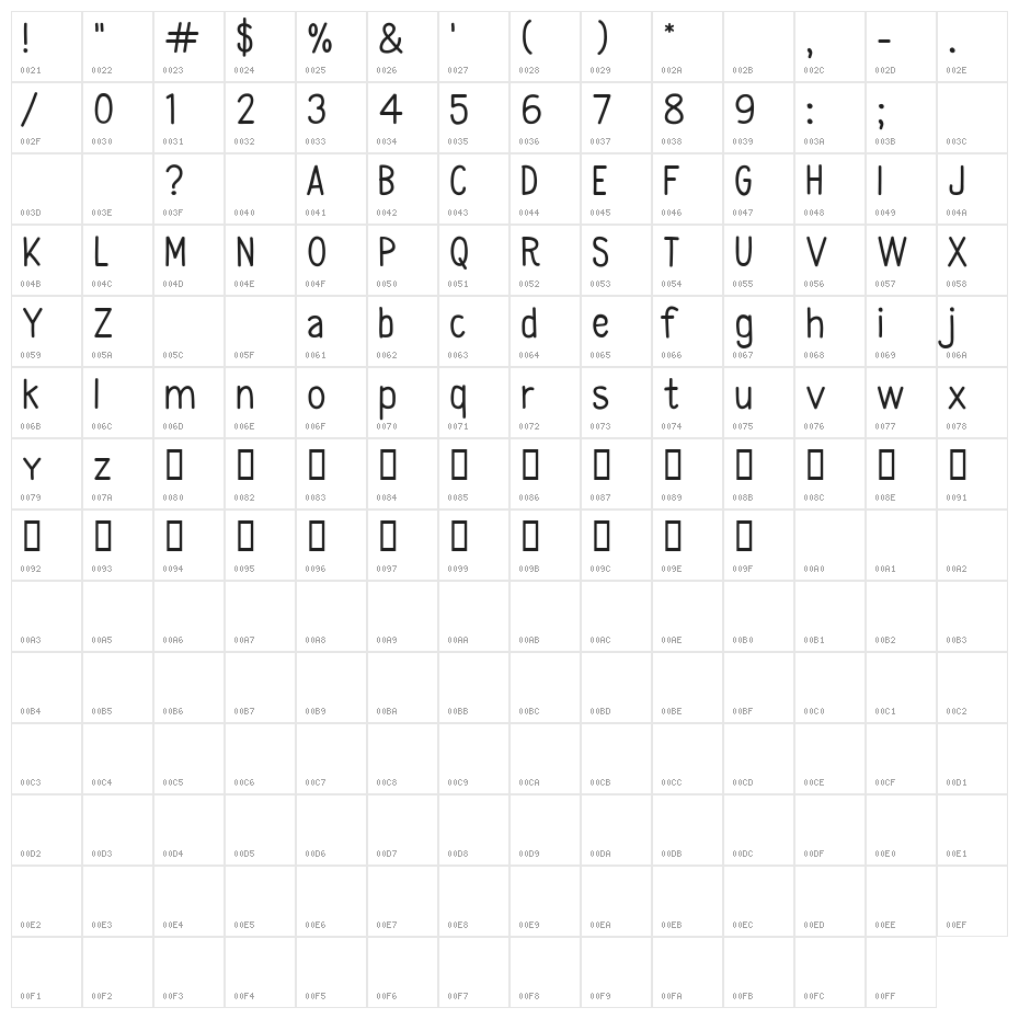 CF Second Son PERSONAL Regular Character Map