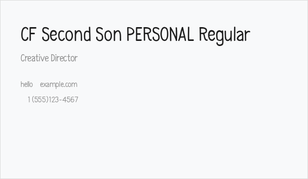 CF Second Son PERSONAL Regular Business Card