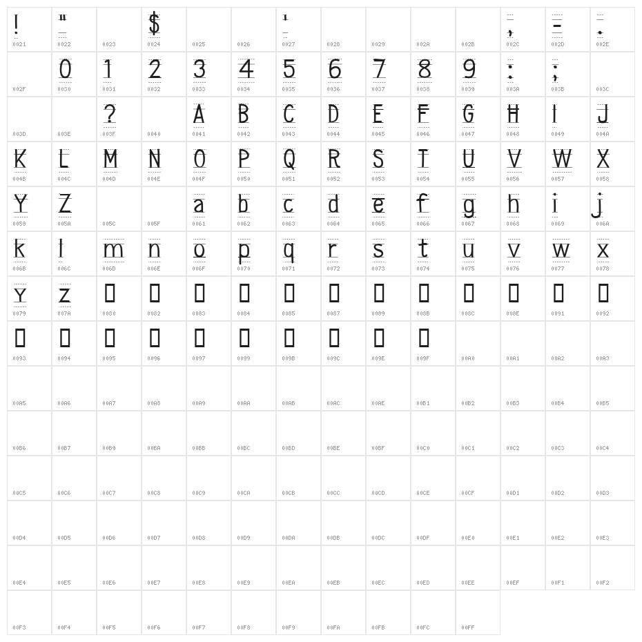CF Second Son School PERSONAL Regular Character Map