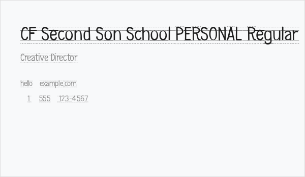 CF Second Son School PERSONAL Regular Business Card
