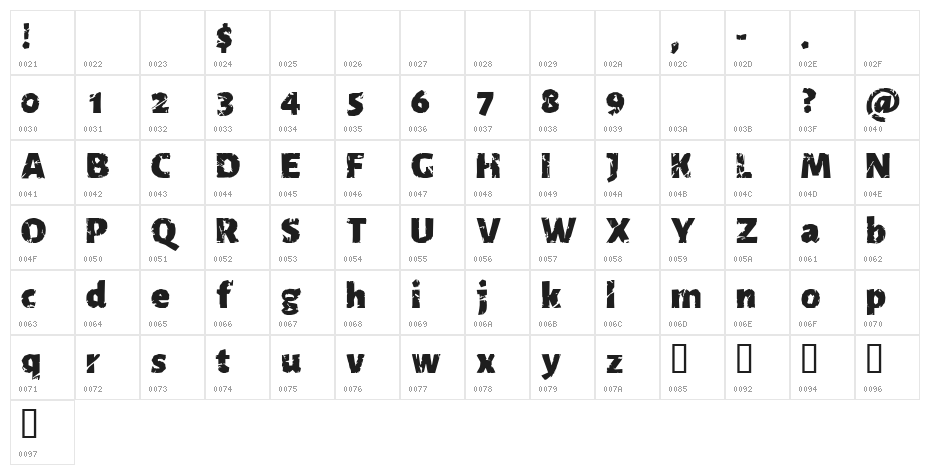CF Seek and Destroy PERSO Regular Character Map