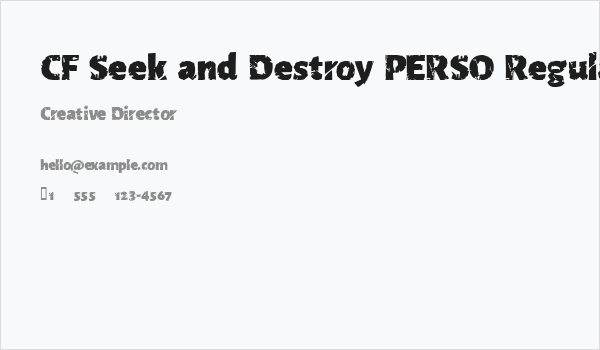 CF Seek and Destroy PERSO Regular Business Card