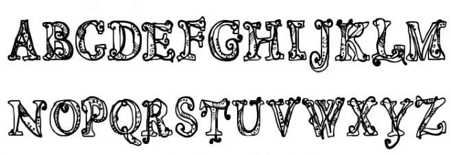 CF Sortilege Regular Caratteri MINUSCOLO