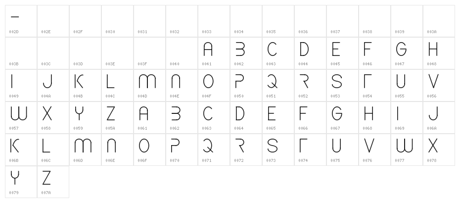 CF Spaceship Regular Character Map