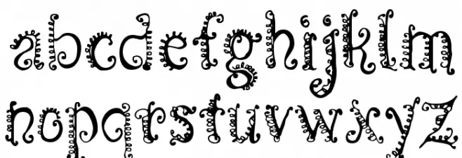 CF Spirality Regular 字体 小写