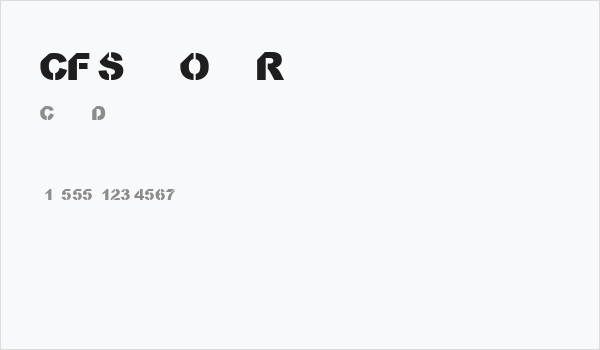 CF StencilOrama Regular Business Card