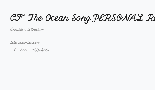 CF The Ocean Song PERSONAL Regular Business Card