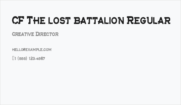 CF The lost battalion Regular Business Card