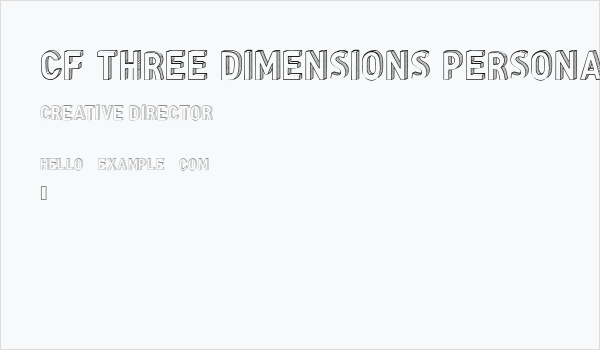 CF Three Dimensions Personal Regular Business Card