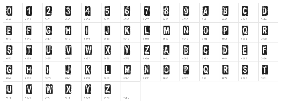 CF Tissus Regular Character Map