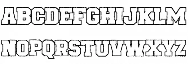 CF University of Nowhere PERSO Outline 字体 大写