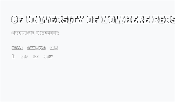 CF University of Nowhere PERSO Outline Business Card