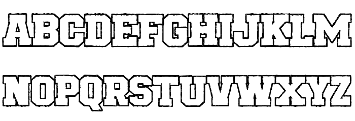 CF University of Nowhere PERSO Outline Font LOWERCASE