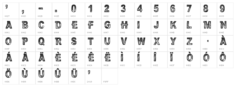 CF Urban Life Regular Character Map