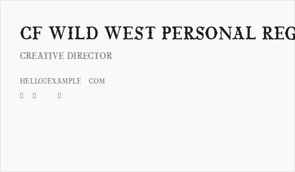 CF Wild West PERSONAL Regular Business Card