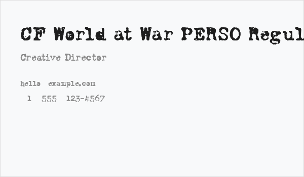 CF World at War PERSO Regular Business Card
