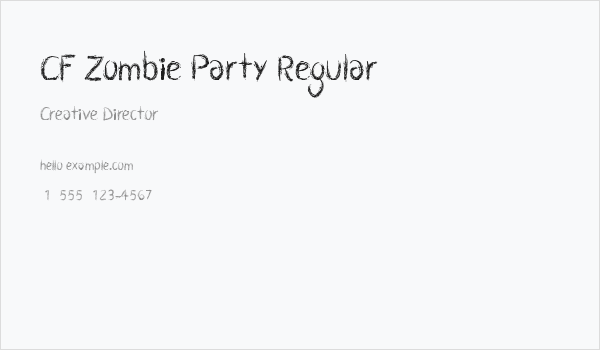 CF Zombie Party Regular Business Card