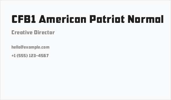 CFB1 American Patriot Normal Business Card