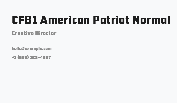 CFB1 American Patriot Normal Business Card