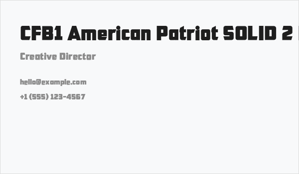 CFB1 American Patriot SOLID 2 Normal Italic Business Card