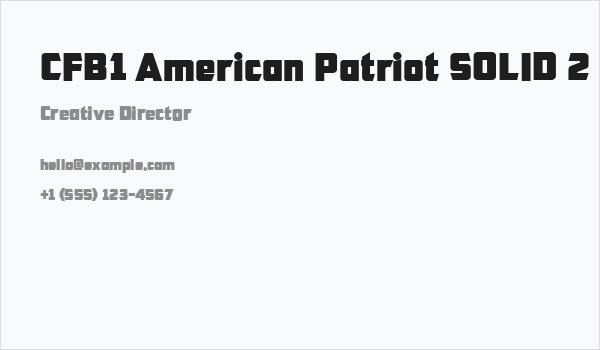CFB1 American Patriot SOLID 2 Normal Italic Business Card