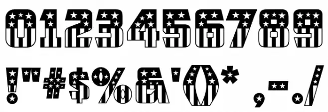 CFB1 American Patriot SOLID 2 Normal Font OTHER CHARS