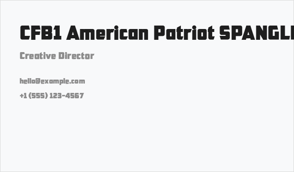 CFB1 American Patriot SPANGLE 2 Normal Business Card