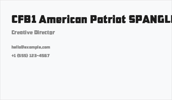 CFB1 American Patriot SPANGLE 2 Normal Business Card