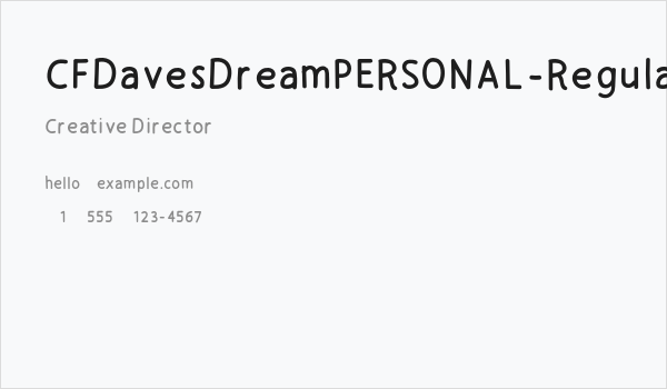 CFDavesDreamPERSONAL-Regular Business Card