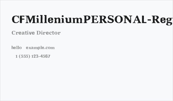 CFMilleniumPERSONAL-Regular Business Card