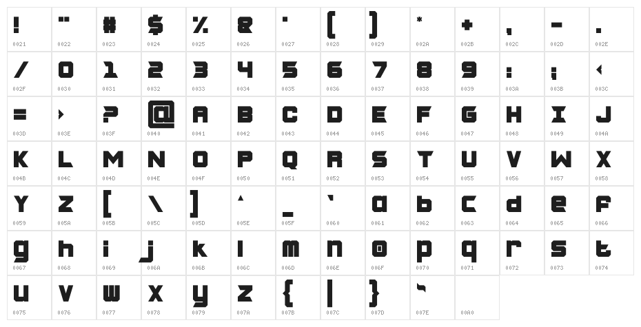 CHARRED ZARD Clean Character Map