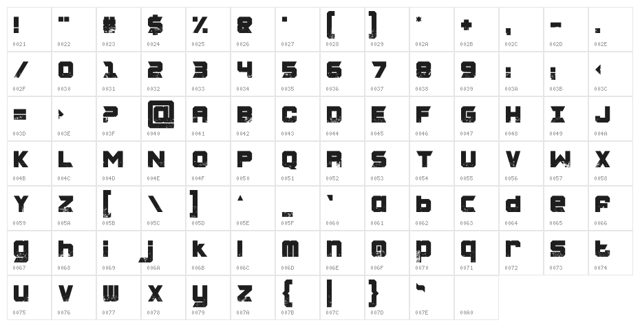 CHARRED ZARD Character Map