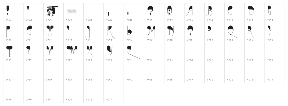 CHASE ZEN PARIS Character Map